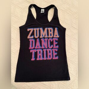 Zumba Fitness Black Tank Top with Colorful Print